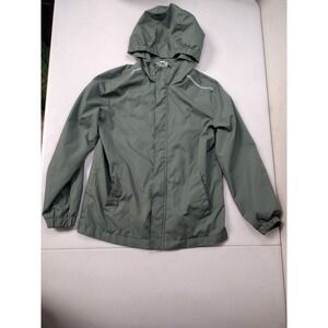 Dip‎ Kids Sage Green Hooded Windbreaker Jacket Reflective Large 10-12